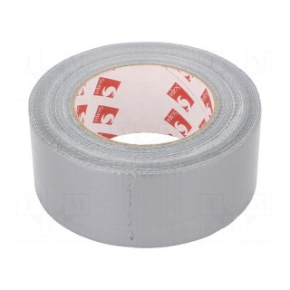 Tape: duct | W: 48mm | L: 50m | Thk: 0.14mm | silver | rubber | -10÷75°C