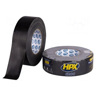 Tape: duct | W: 48mm | L: 50m | Thk: 0.3mm | black | natural rubber