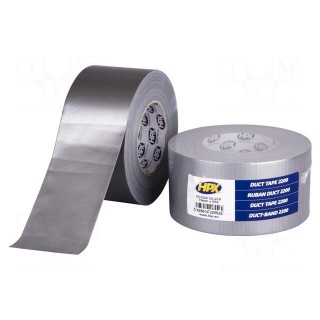 Tape: duct | W: 75mm | L: 50m | Thk: 0.2mm | silver | natural rubber | 12%
