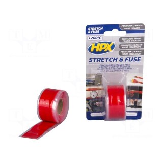 Tape: sealing | W: 25mm | L: 3m | Thk: 0.5mm | red | silicone | max.200°C