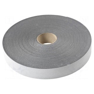 Tape: sealing | W: 50mm | L: 30m | Thk: 3mm | grey | rubber hot-melt | 130%