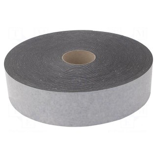 Tape: sealing | W: 80mm | L: 30m | Thk: 3mm | grey | rubber hot-melt | 130%