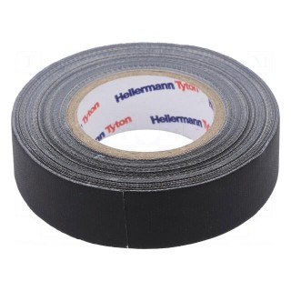 Tape: textile | W: 19mm | L: 10m | Thk: 0.31mm | black | 64N/cm | 10% | rubber