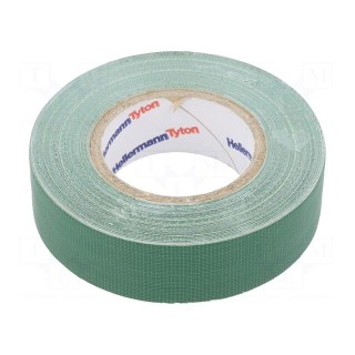 Tape: textile | W: 19mm | L: 10m | Thk: 0.31mm | green | 64N/cm | 10% | rubber