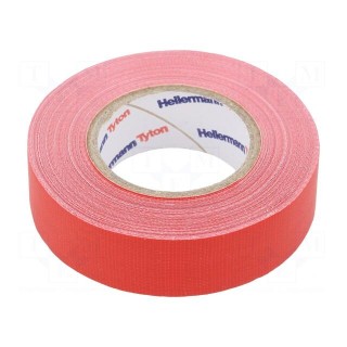 Tape: textile | W: 19mm | L: 10m | Thk: 0.31mm | red | 64N/cm | 10% | rubber