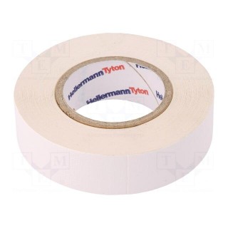 Tape: textile | W: 19mm | L: 10m | Thk: 0.31mm | white | 64N/cm | 10% | rubber