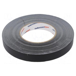 Tape: textile | W: 19mm | L: 50m | Thk: 0.31mm | black | 64N/cm | 10% | rubber