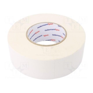 Tape: textile | W: 50mm | L: 50m | Thk: 0.31mm | white | 64N/cm | 10% | rubber