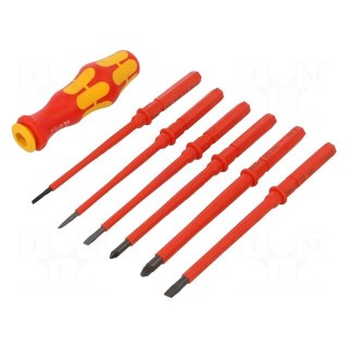 Kit: screwdriver bits | Pcs: 7 | 6pcs | insulated | 1kVAC | Package: case
