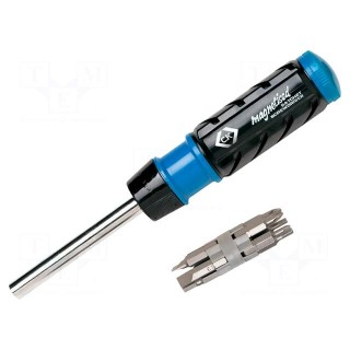 Kit: screwdriver bits | 9pcs | Pozidriv,Allen hex key,flat | 230mm