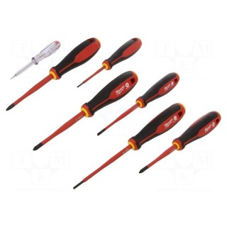 Kit: screwdrivers | Allen,slim | Phillips,Pozidriv®,slot | 7pcs.
