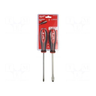 Kit: screwdrivers | for impact | Phillips,slot | Size: PH2,SL 7,9