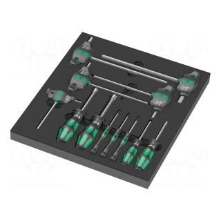 Kit: screwdrivers | Hex Plus key,6-angles socket | in a foam tray