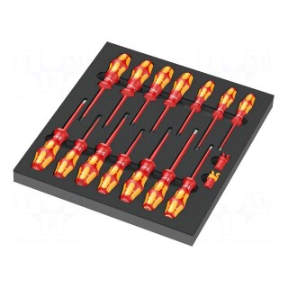 Kit: screwdrivers | insulated | 1kVAC | WERA.05150130001 | 16pcs.