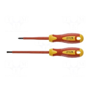 Kit: screwdrivers | insulated | 1kVAC | Phillips,slot | 2pcs.