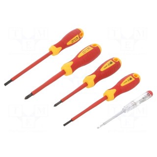 Kit: screwdrivers | insulated | 1kVAC | Phillips,slot | 5pcs.