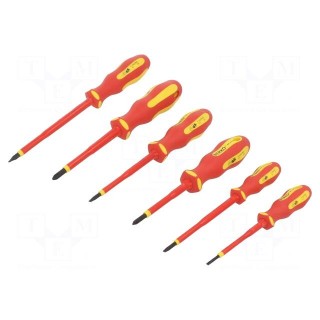 Kit: screwdrivers | insulated | 1kVAC | Phillips,slot | 6pcs.