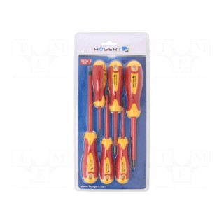 Kit: screwdrivers | insulated | 1kVAC | Phillips,slot | blister | 6pcs.