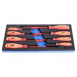 Kit: screwdrivers | insulated | Phillips,Pozidriv® | in a foam tray