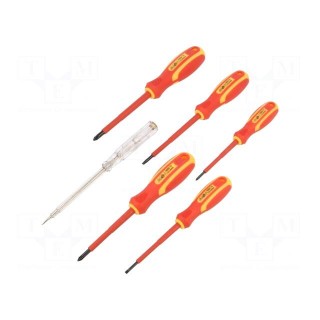 Kit: screwdrivers | insulated | Phillips,slot | 6pcs.