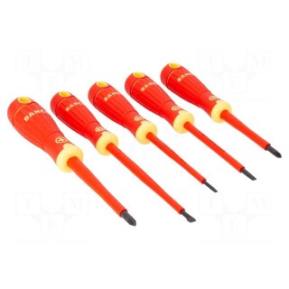 Kit: screwdrivers | insulated | Phillips,slot | BahcoFit | 5pcs.