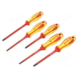 Kit: screwdrivers | insulated | Pozidriv®,slot | 5pcs.