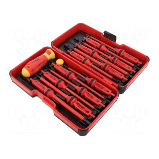 Kit: screwdrivers | insulated | 1kVAC | plastic box | 14pcs.