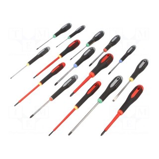 Kit: screwdrivers | Phillips,Pozidriv®,slot,Torx® | ERGO® | 15pcs.