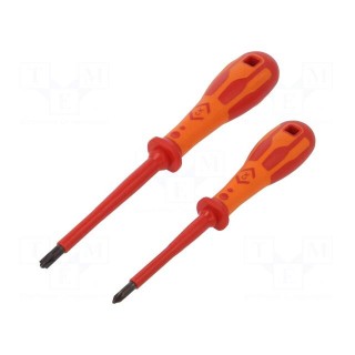 Kit: screwdrivers | Pcs: 2 | insulated | 1kVAC | Pozidriv®