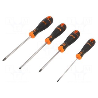 Kit: screwdrivers | Pcs: 4 | Phillips,slot | Series: BahcoFit