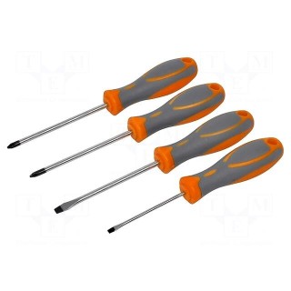 Kit: screwdrivers | Pozidriv®,slot | 4pcs.