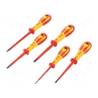 Kit: screwdrivers | Pcs: 5 | insulated | 1kVAC | Phillips,slot