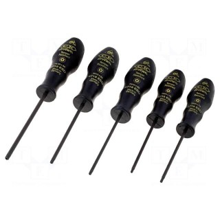 Kit: screwdrivers | Pcs: 5 | Torx® with protection | ESD