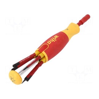 Kit: screwdrivers | Pcs: 6 | insulated | 1kVAC | with bit magazine