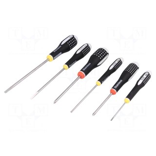 Kit: screwdrivers | Pcs: 6 | Phillips cross,slot