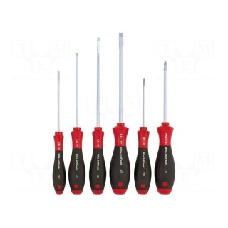 Kit: screwdrivers | Pcs: 6 | Phillips,slot | Series: SoftFinish®