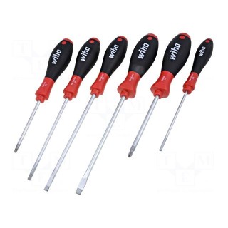 Kit: screwdrivers | Pcs: 6 | Pozidriv®,slot | Series: SoftFinish®