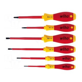 Kit: screwdrivers | Pozidriv®,slot | SoftFinish® electric | 6pcs.
