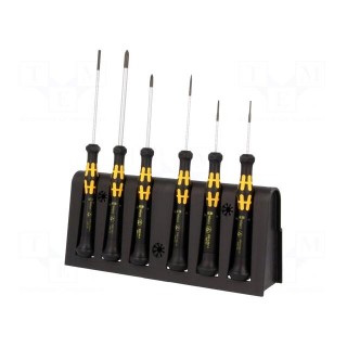 Kit: screwdrivers | Pcs: 6 | precision | Phillips,slot | ESD