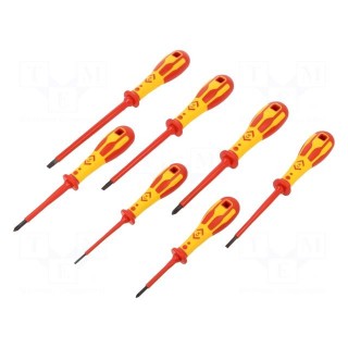 Kit: screwdrivers | Pcs: 7 | The set contains: voltage tester | 1kVAC