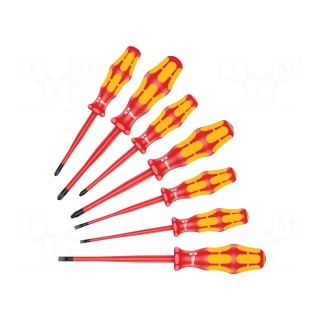 Kit: screwdrivers | Pcs: 8 | insulated | 1kVAC | slot | for electricians