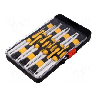Kit: screwdrivers | Phillips cross,precision,slot | plastic box