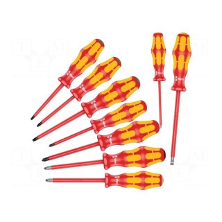Kit: screwdrivers | insulated | 1kVAC | Kraftform-100 VDE | 9pcs.