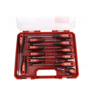 Kit: screwdrivers | Phillips,Pozidriv®,slot | case | 12pcs.