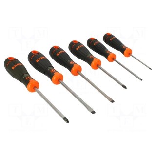 Kit: screwdrivers | Pozidriv®,slot | BahcoFit | 6pcs.