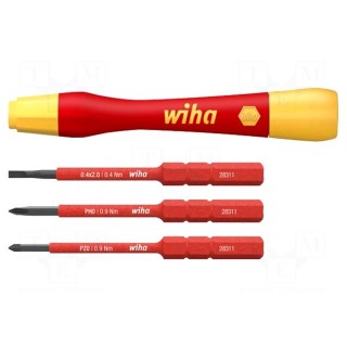 Kit: screwdrivers | insulated,precision | 1kVAC | Size: PH0,PZ0,SL 2
