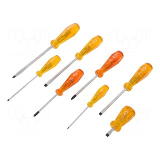 Kit: screwdrivers | Pozidriv®,slot | 8pcs.