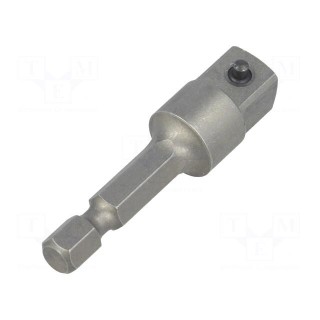 Adapter | Overall len: 50mm | Mounting: 1/4" (C6,3mm),square 3/8"