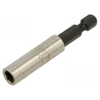 Holders for screwdriver bits | Socket: 1/4" | Overall len: 60mm