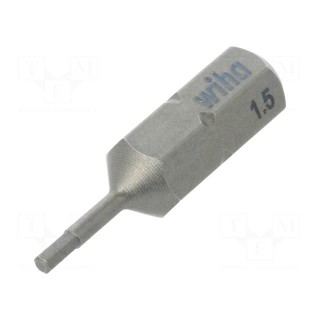 Screwdriver bit | hex key | HEX 1,5mm | Overall len: 25mm | BiTorsion